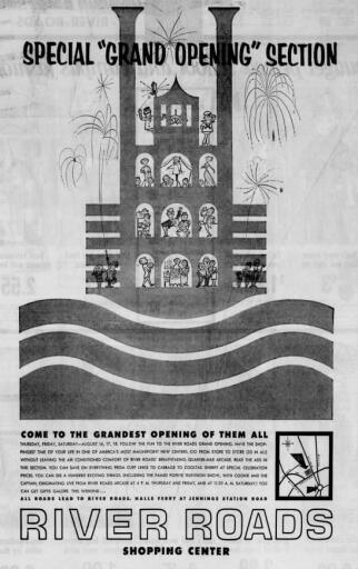 River Roads Shopping Center ad (1962)