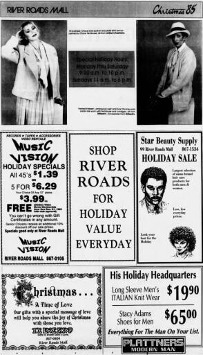 1985 River Roads Mall Christmas '85 ad