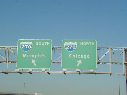 Interstate 70 West at Interstate 270 exits (1999)