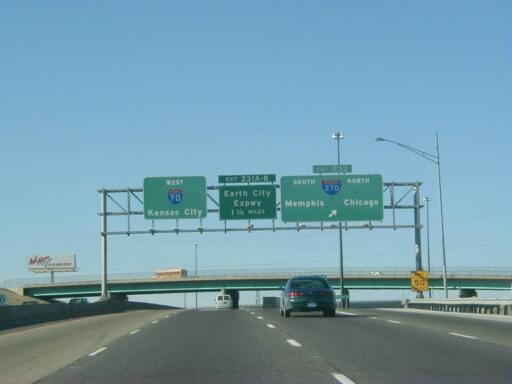 Interstate 70 West at Exit 232, Interstate 270 exits (1999)