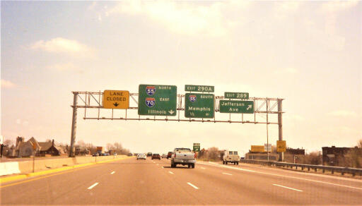 Interstate 44 East at Exit 289, Jefferson Ave exit (1991)