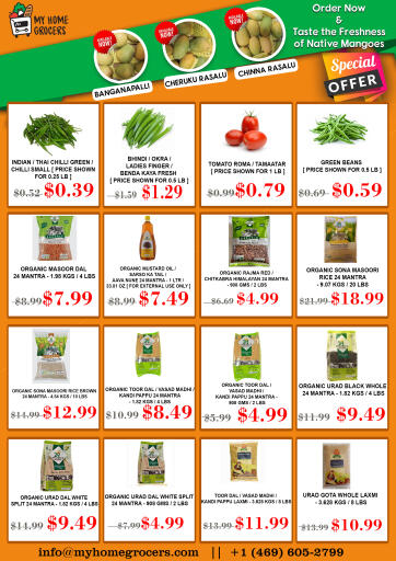 Taste the Freshness of Native Mangoes & Special Offers On Daily Needs @ MyHomeGrocers