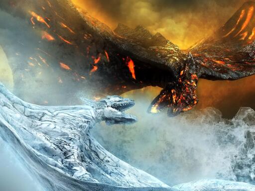 28880 fantasy dragons ice vs fire dragon