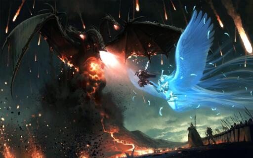22247 fantasy dragon dragon vs army fight