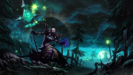 skeleton staff evil lightning magic