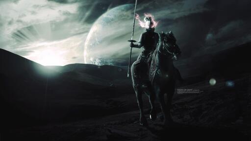 warrior fantasy art horse planet digital art 24178