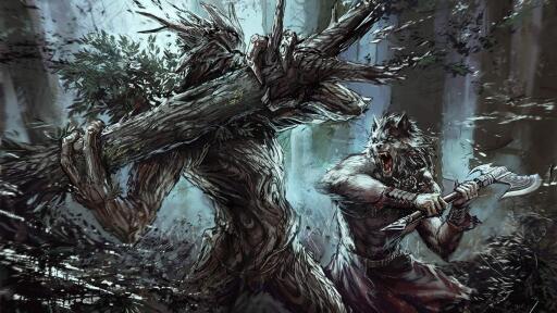 werewolf monster fight wallpaper 1366x768