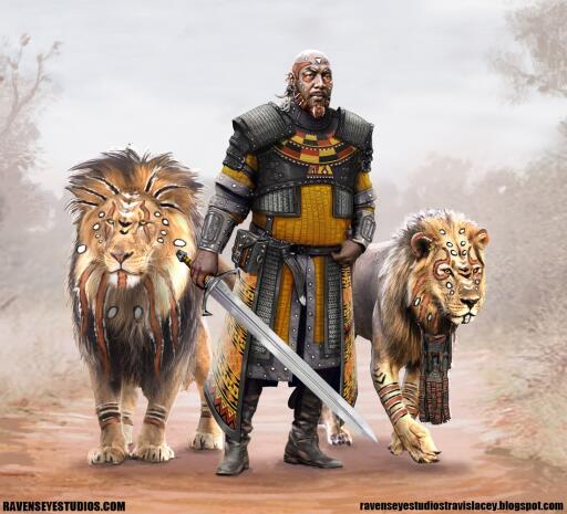 warrior among lions by ravenseyetravislacey d9eoh71