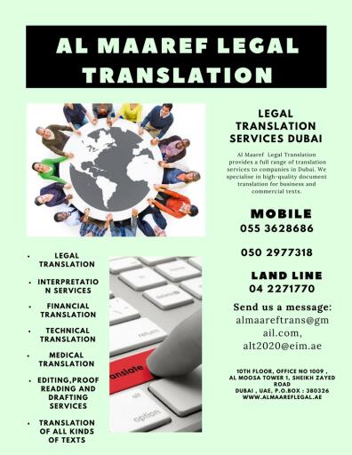 Legal translation services Dubai