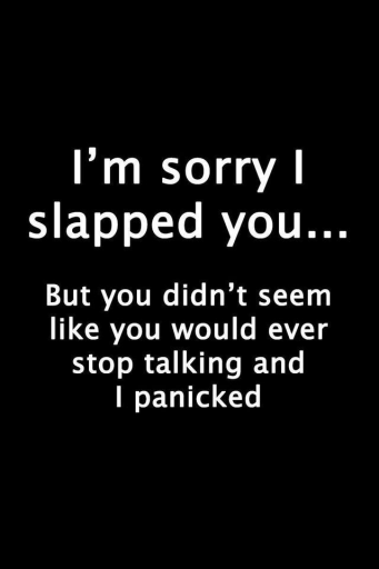 I'm sorry i slapped you