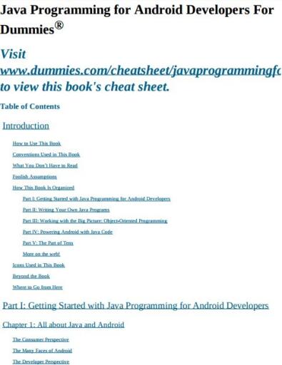 Java Programming for Android Developers for Dummies (2)