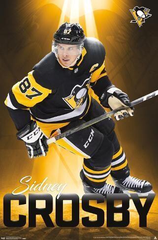 Poster NHL PITTSBURGH PENGUINS SIDNEY CROSBY 18 34x22in