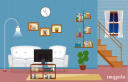modern living room family house interior furniture vector illustration 7081 1172
