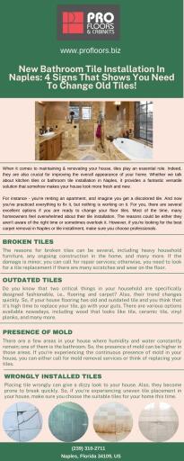 Bathroom Tile Installation In Naples: Signs That You Need to Replace Old Tiles