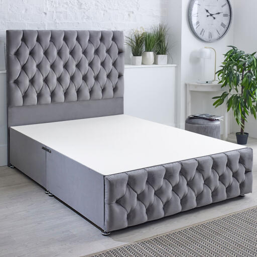 Grey Divan Banner Bed No Drawer Drawer 1